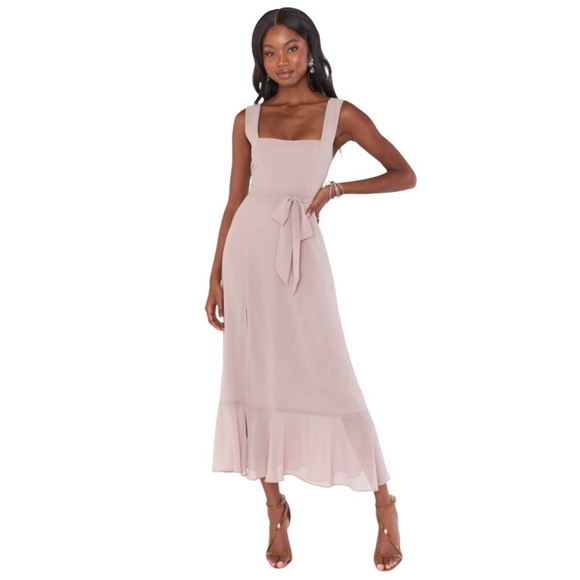 Show Me Your Mumu Claire Square Neck Midi Dress Chiffon - Picture 1 of 15
